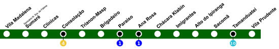 mapa da estação Vila Prudente - linha 2 verde do metrô